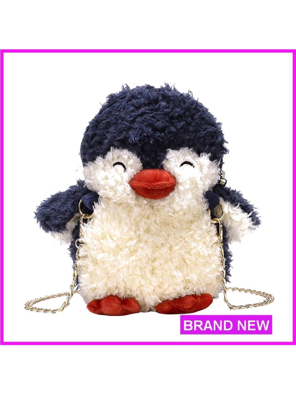 Plush Penguin Purse Fluffy Novelty Crossbody Shoulder Bag Kawaii Handbag
